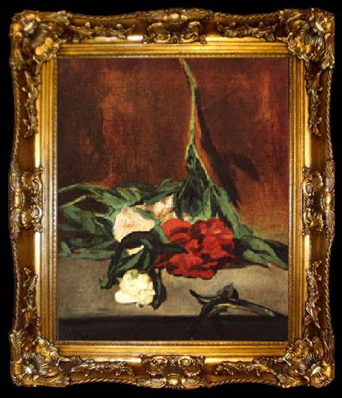 framed  Edouard Manet Peony Stem and Shears, ta009-2